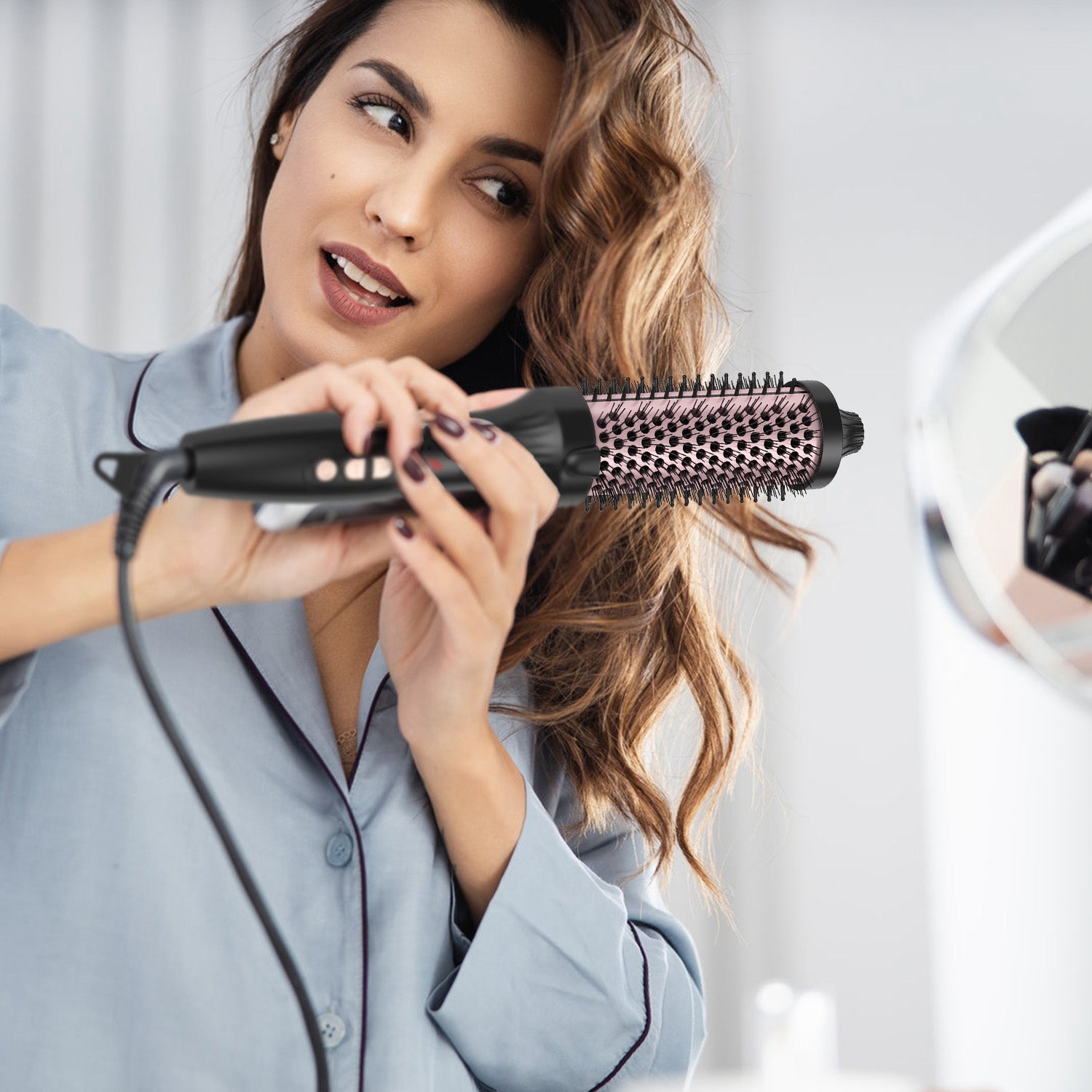 LUMERA 3-in-1 Thermal Styling Brush – Curl, Straighten & Volumize with 10 Heat Levels