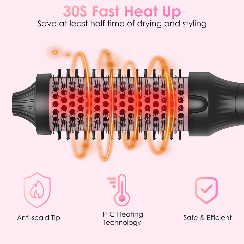 LUMERA 3-in-1 Thermal Styling Brush – Curl, Straighten & Volumize with 10 Heat Levels