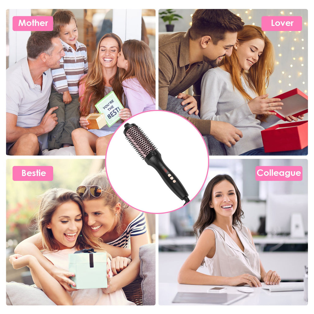LUMERA 3-in-1 Thermal Styling Brush – Curl, Straighten & Volumize with 10 Heat Levels