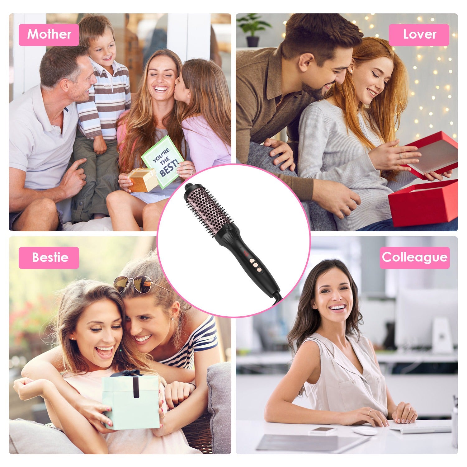 LUMERA 3-in-1 Thermal Styling Brush – Curl, Straighten & Volumize with 10 Heat Levels