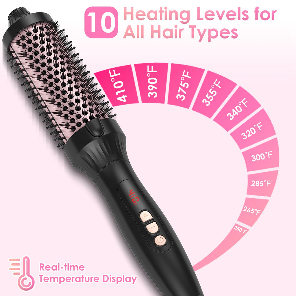 LUMERA 3-in-1 Thermal Styling Brush – Curl, Straighten & Volumize with 10 Heat Levels